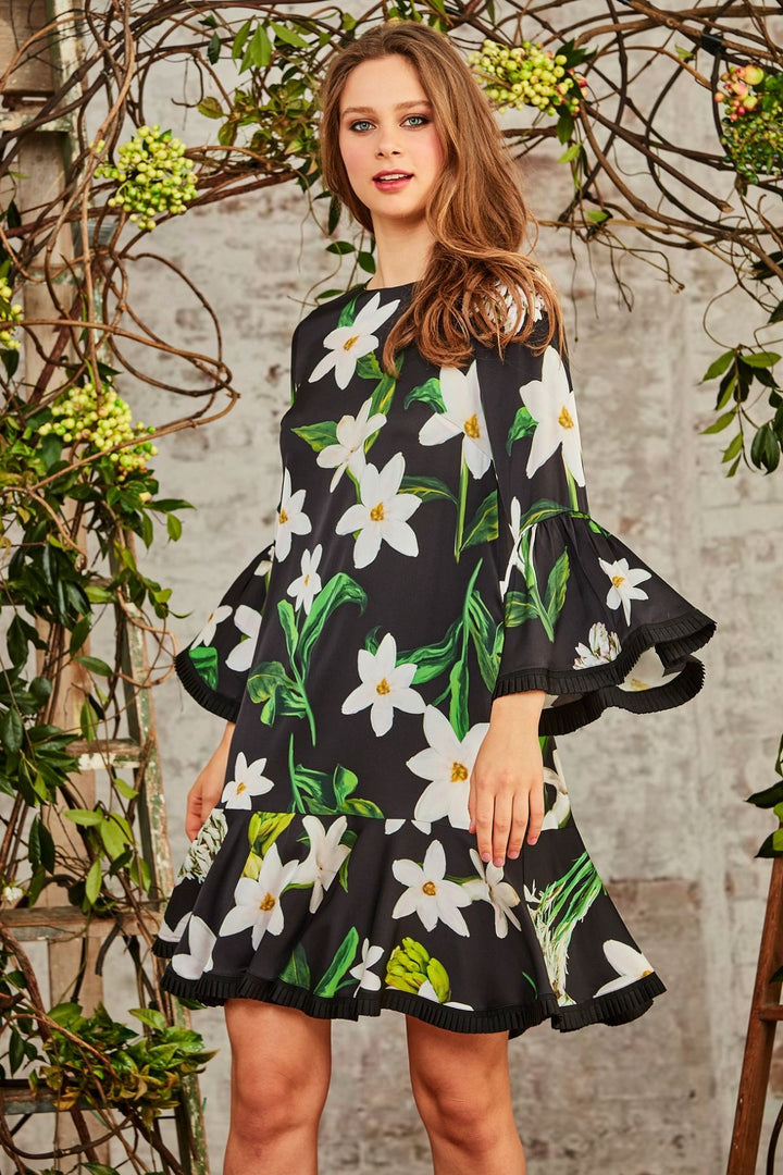 Smock It Off Tunic - Black Floral